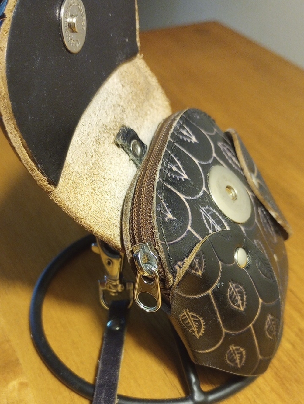 Leather Owl Coin Purse - Picture 4 of 5
